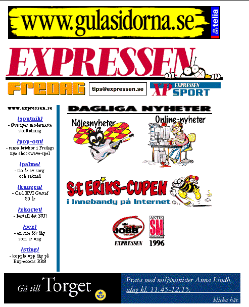 Expressens första sajt. 